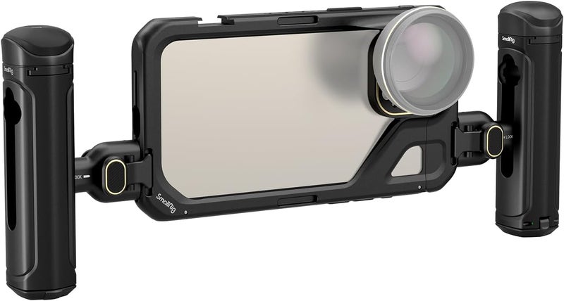 SMALLRIG Dual Handheld Phone Cage Kit for iPhone 15 Pro Max, Mobile Video Rig Cage Kit with Wireless Quick Release Dual Handles for Video Recording/YouTube/Live Streaming/Vlog - Image 1